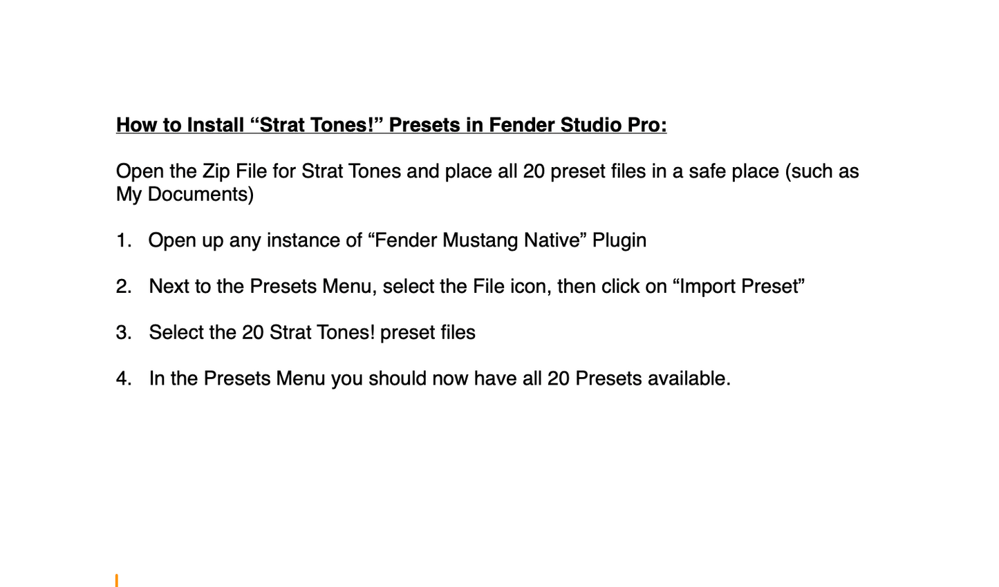 Strat Tones! Fender Mustang Native Preset Pack