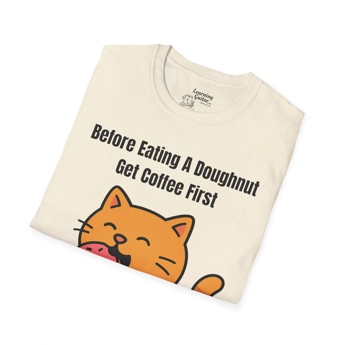 Funny Music Theory “Order of Flats” T-Shirt: Before Eating A Doughnut Get Coffee First