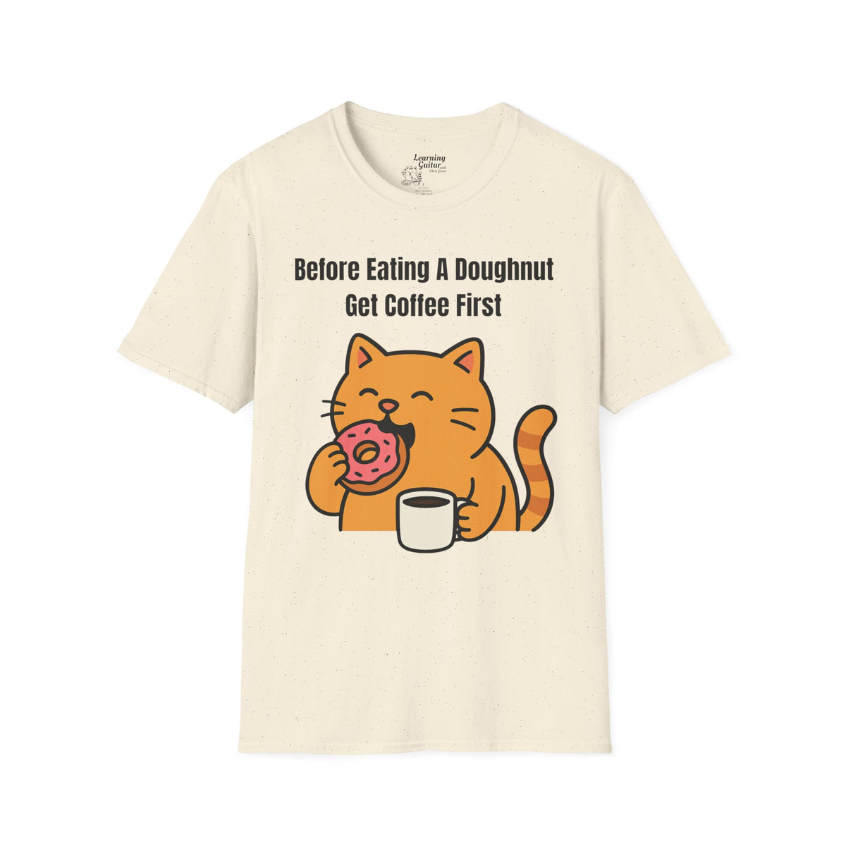 Funny Music Theory “Order of Flats” T-Shirt: Before Eating A Doughnut Get Coffee First