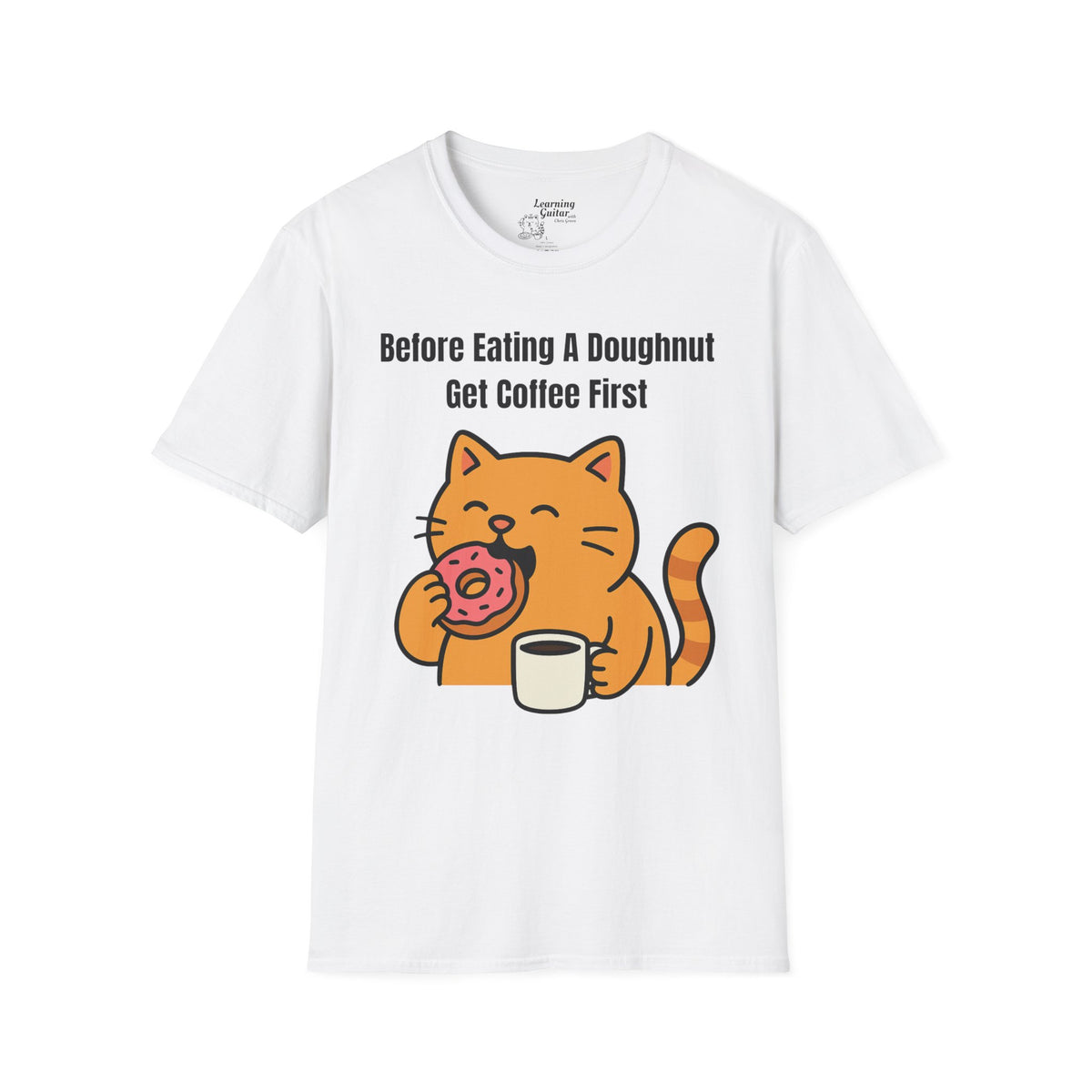 Funny Music Theory “Order of Flats” T-Shirt: Before Eating A Doughnut Get Coffee First