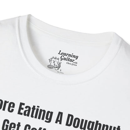 Funny Music Theory “Order of Flats” T-Shirt: Before Eating A Doughnut Get Coffee First