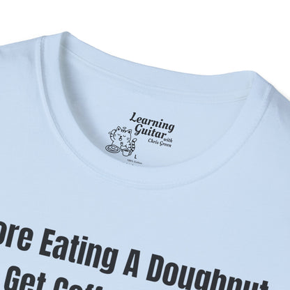 Funny Music Theory “Order of Flats” T-Shirt: Before Eating A Doughnut Get Coffee First