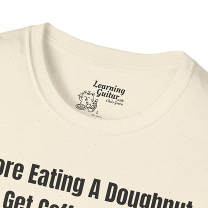 Funny Music Theory “Order of Flats” T-Shirt: Before Eating A Doughnut Get Coffee First