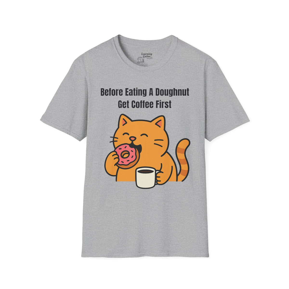 Funny Music Theory “Order of Flats” T-Shirt: Before Eating A Doughnut Get Coffee First