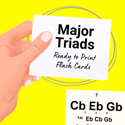 Printable Major Triad Flash Cards for Musicians